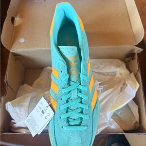 Adidas Women's Gazelle Turquoise and Orange Sneakers